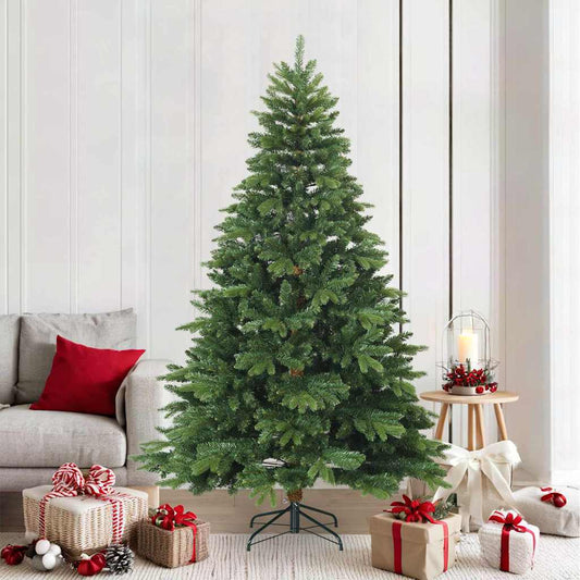Albero di Natale Artificiale con Rami Pieghevoli Verde 210 cm