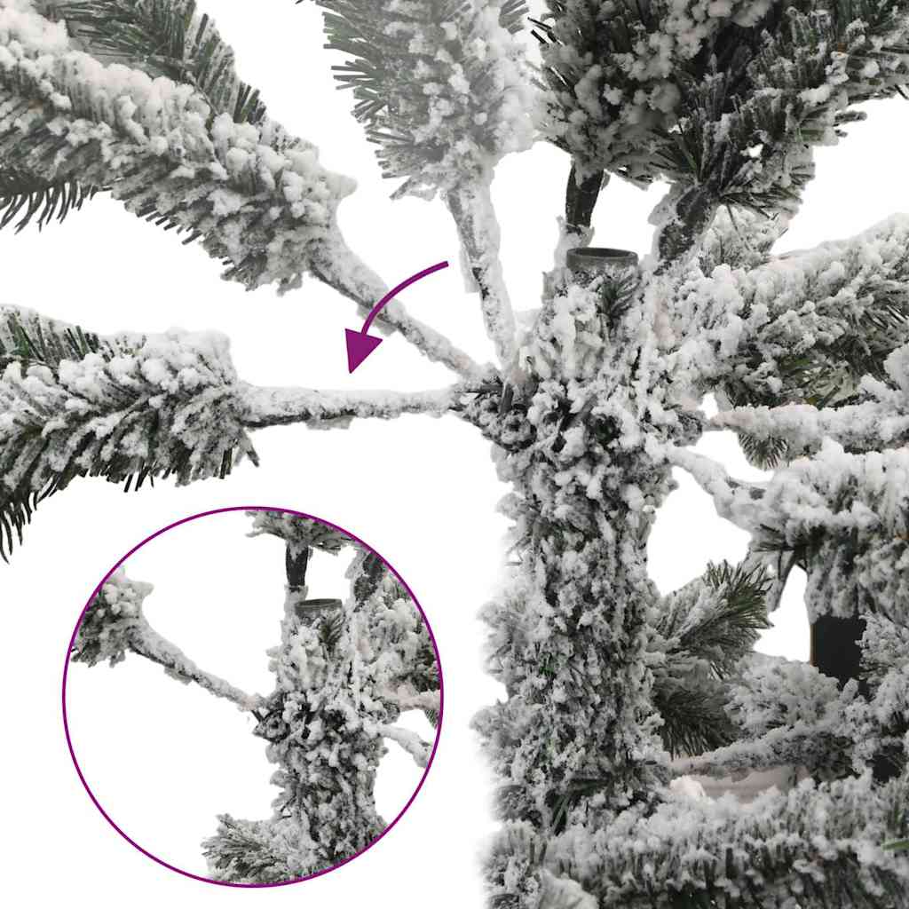 Albero di Natale Artificiale Snodato Foderato di Neve Bianco
