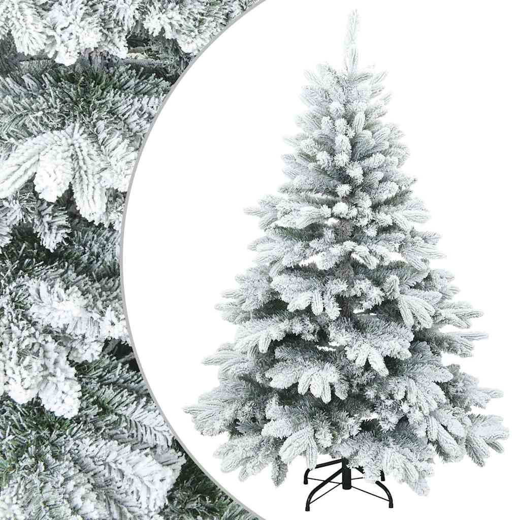 Albero di Natale Artificiale Snodato Foderato di Neve Bianco