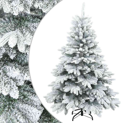 Albero di Natale Artificiale Snodato Foderato di Neve Bianco