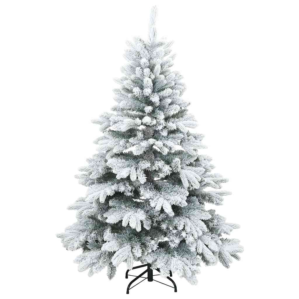 Albero di Natale Artificiale Snodato Foderato di Neve Bianco