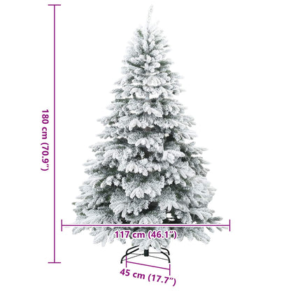 Albero di Natale Artificiale Snodato Foderato di Neve Bianco
