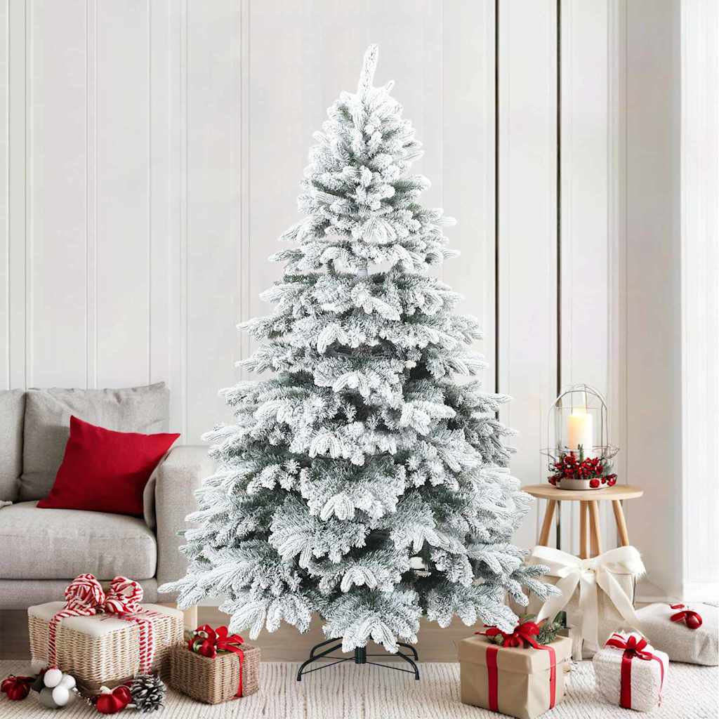 Albero di Natale Artificiale Snodato Foderato di Neve Bianco | homemem39