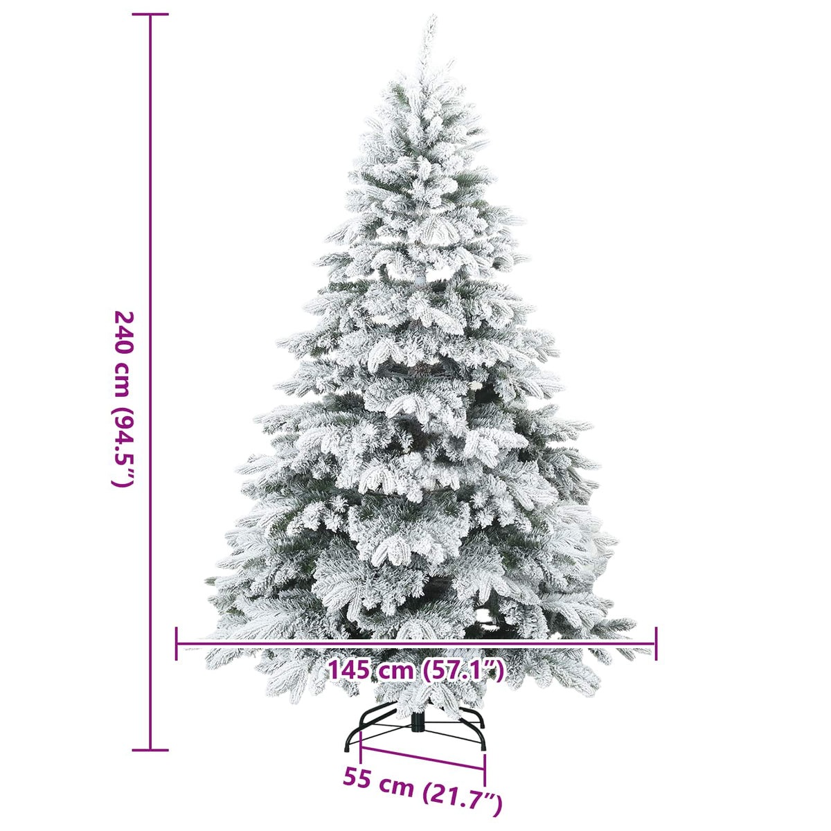 Albero di Natale Artificiale Snodato Foderato di Neve Bianco | homemem39