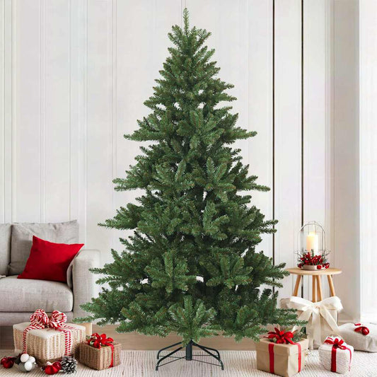 Albero di Natale Artificiale con Rami Pieghevoli Verde 210 cm
