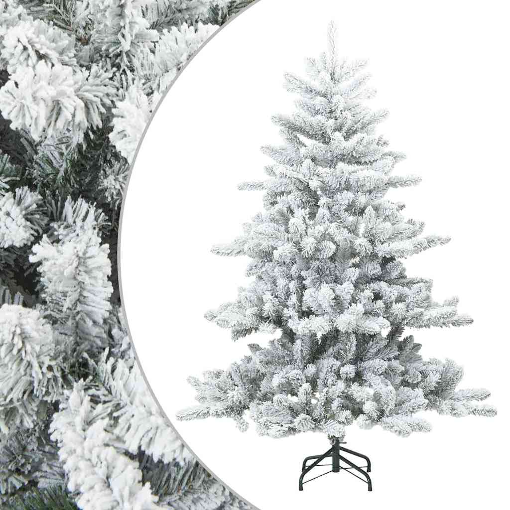 Albero di Natale Artificiale Snodato Foderato di Neve Bianco