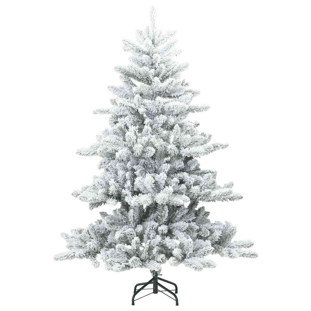Albero di Natale Artificiale Snodato Foderato di Neve Bianco