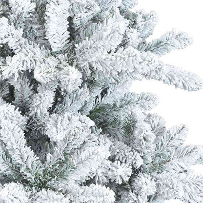 Albero di Natale Artificiale Snodato Foderato di Neve Bianco