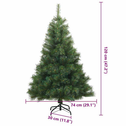 Albero di Natale Artificiale con Rami Pieghevoli Verde 120 cm