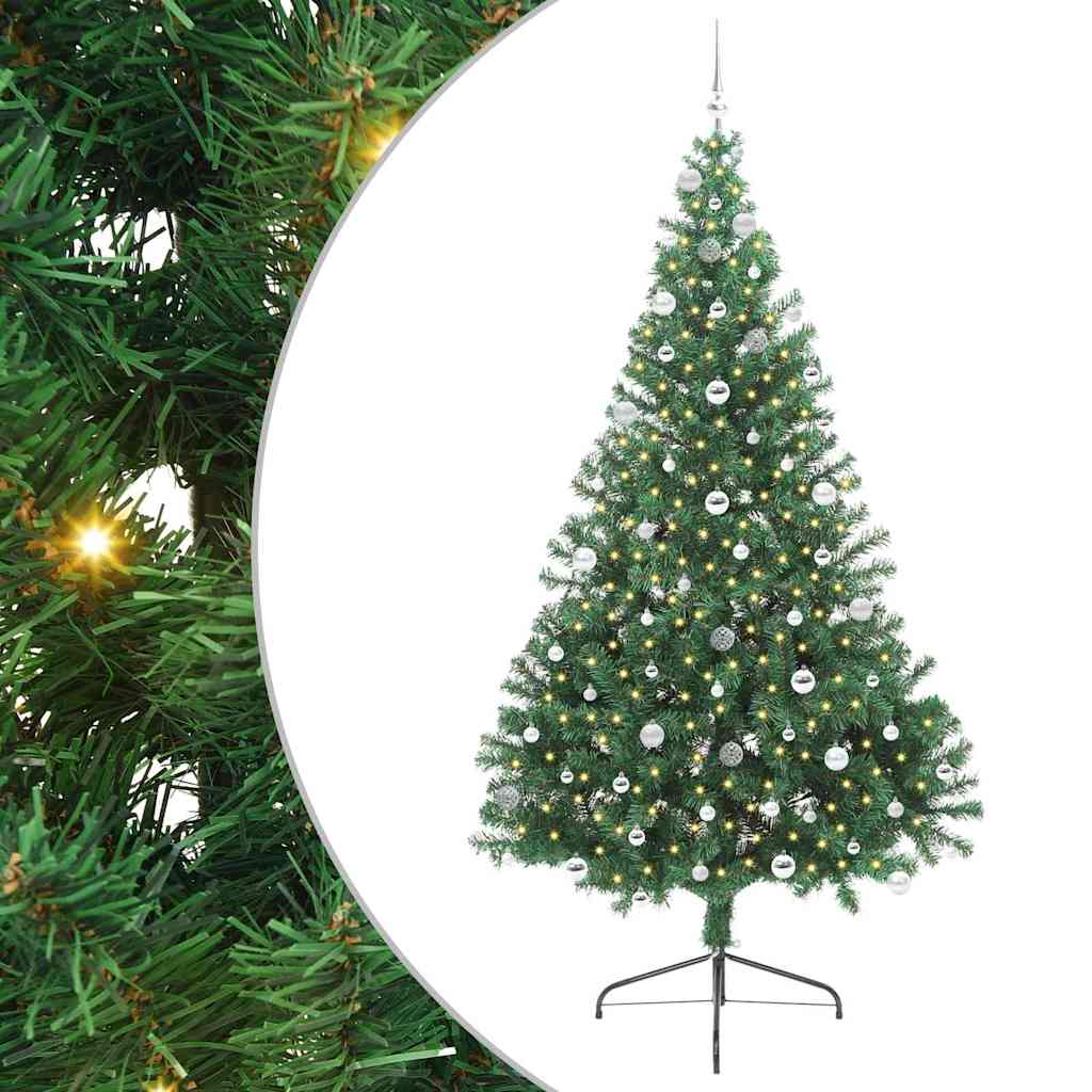 Albero di Natale artificiale con luci integrate Verde 240 cm | homemem39