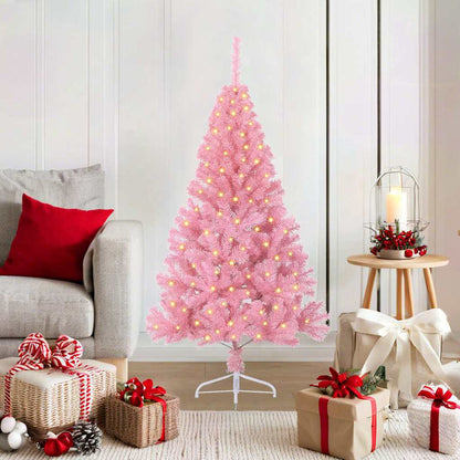 Albero di Natale artificiale con luci integrate Rosa 120 cm PVC | homemem39