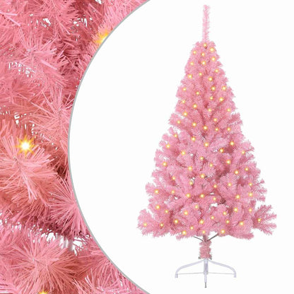 Albero di Natale artificiale con luci integrate Rosa 120 cm PVC | homemem39
