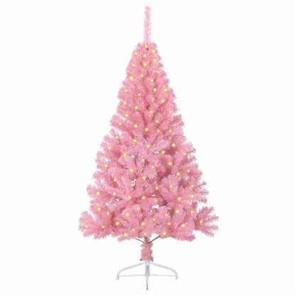 Albero di Natale artificiale con luci integrate Rosa 120 cm PVC | homemem39
