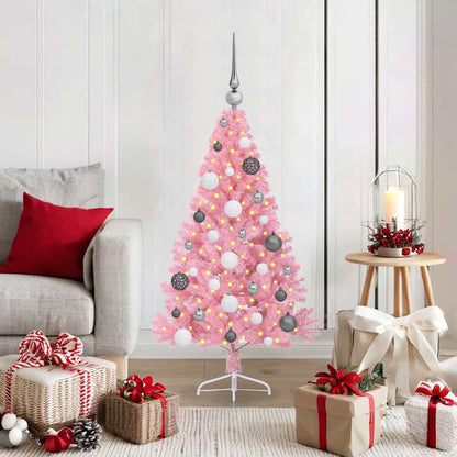 Albero di Natale artificiale con luci integrate Rosa 120 cm PVC | homemem39