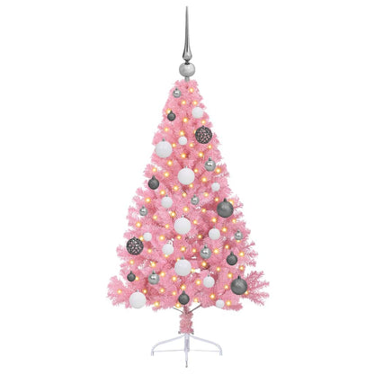 Albero di Natale artificiale con luci integrate Rosa 120 cm PVC | homemem39