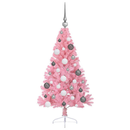 Albero di Natale artificiale con luci integrate Rosa 120 cm PVC | homemem39