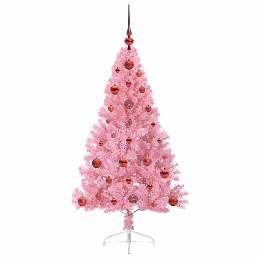 Albero di Natale artificiale con luci integrate Rosa 120 cm PVC | homemem39