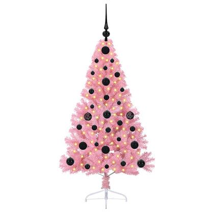 Albero di Natale artificiale con luci integrate Rosa 120 cm PVC | homemem39