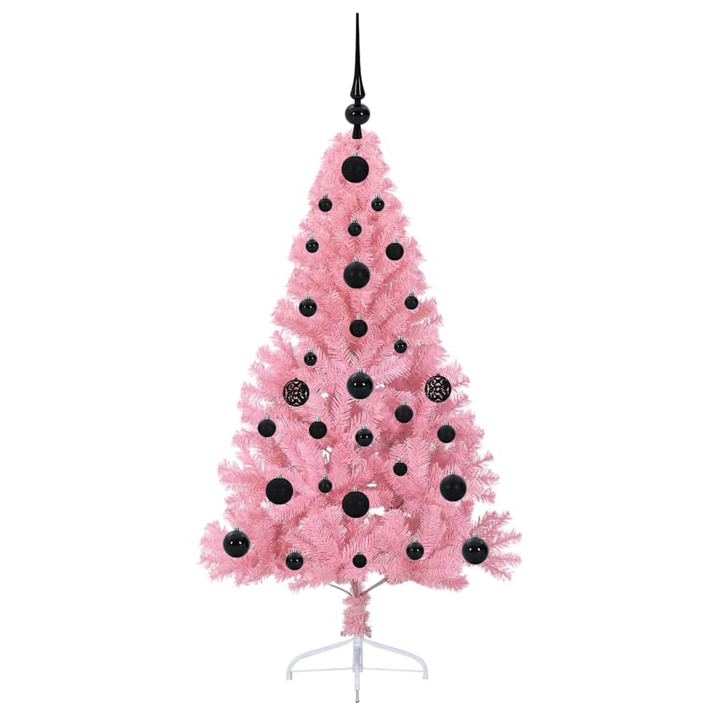 Albero di Natale artificiale con luci integrate Rosa 120 cm PVC | homemem39