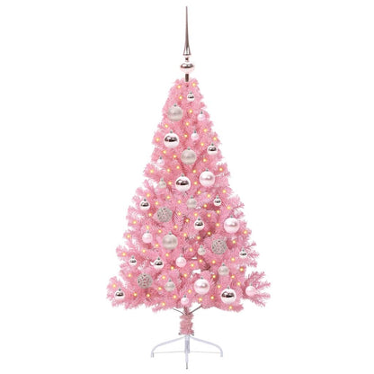 Albero di Natale artificiale con luci integrate Rosa 120 cm PVC | homemem39