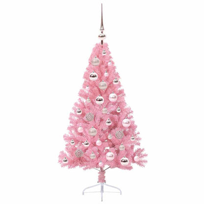 Albero di Natale artificiale con luci integrate Rosa 120 cm PVC | homemem39