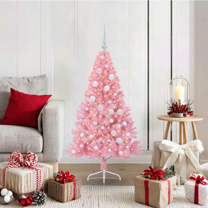 Albero di Natale artificiale con luci integrate Rosa 120 cm PVC | homemem39