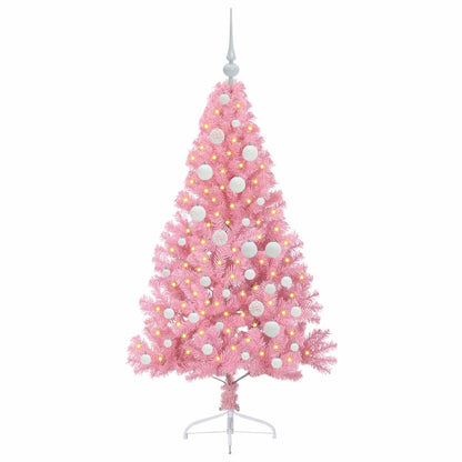 Albero di Natale artificiale con luci integrate Rosa 120 cm PVC | homemem39