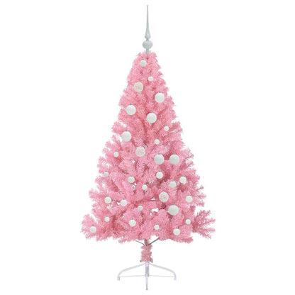 Albero di Natale artificiale con luci integrate Rosa 120 cm PVC | homemem39