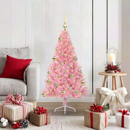 Albero di Natale artificiale con luci integrate Rosa 120 cm PVC | homemem39