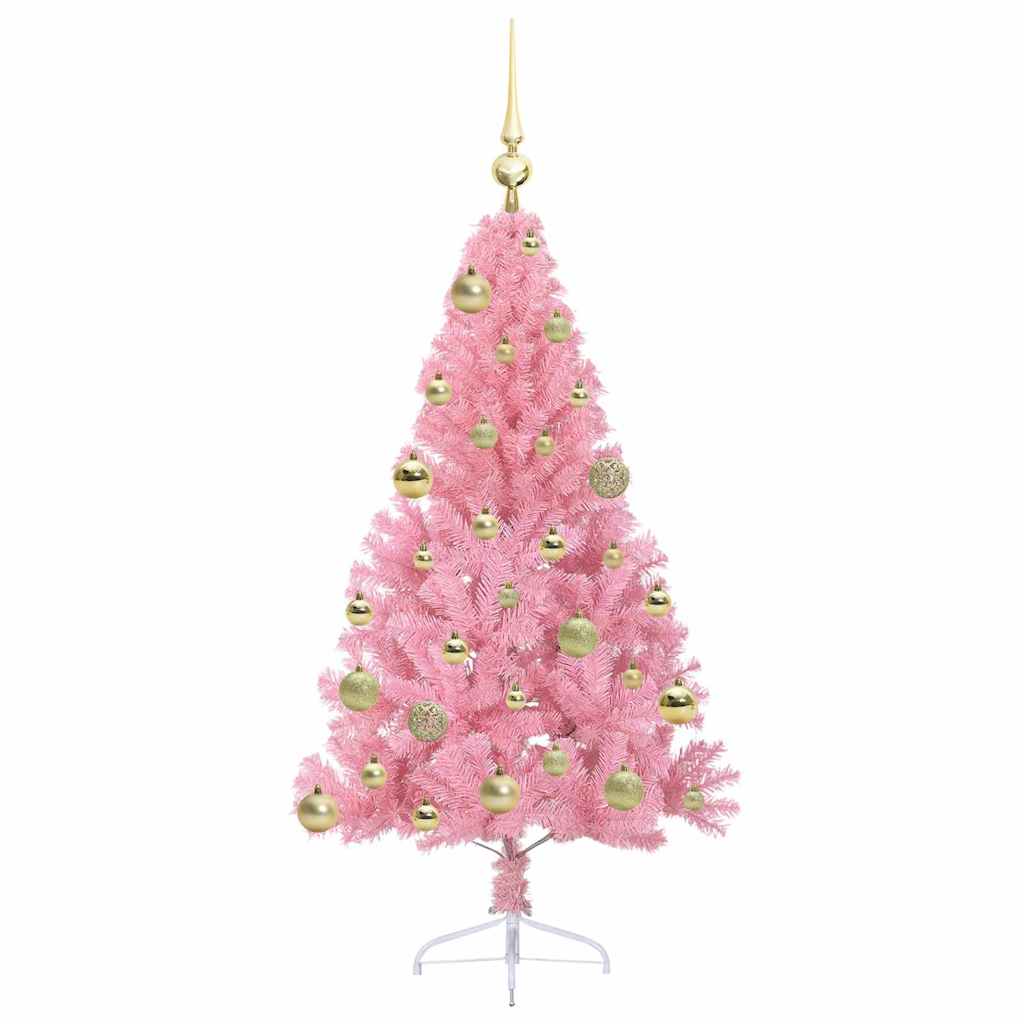 Albero di Natale artificiale con luci integrate Rosa 120 cm PVC | homemem39