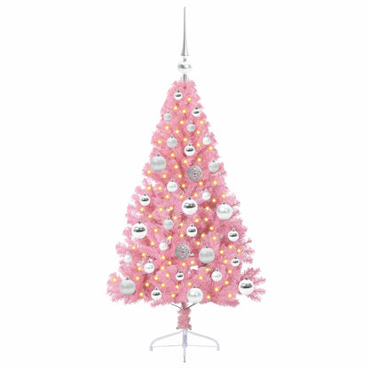 Albero di Natale artificiale con luci integrate Rosa 120 cm PVC | homemem39