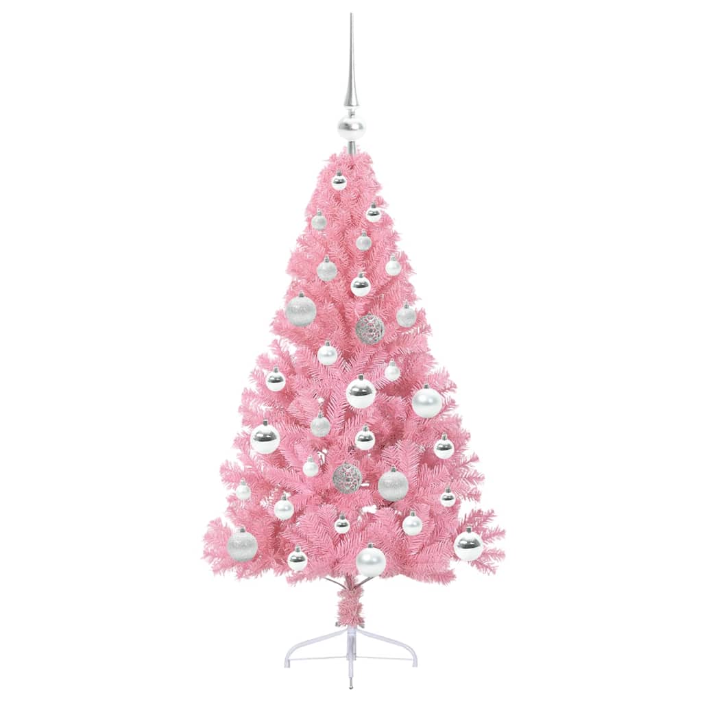 Albero di Natale artificiale con luci integrate Rosa 120 cm PVC | homemem39