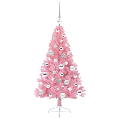 Albero di Natale artificiale con luci integrate Rosa 120 cm PVC | homemem39