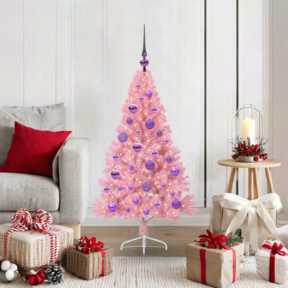 Albero di Natale artificiale con luci integrate Rosa 120 cm PVC | homemem39