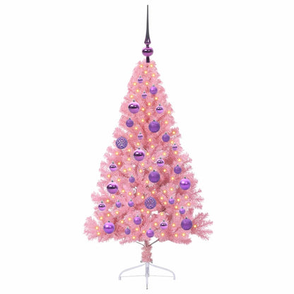 Albero di Natale artificiale con luci integrate Rosa 120 cm PVC | homemem39