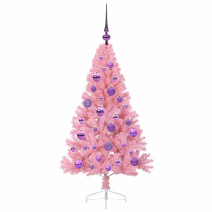 Albero di Natale artificiale con luci integrate Rosa 120 cm PVC | homemem39