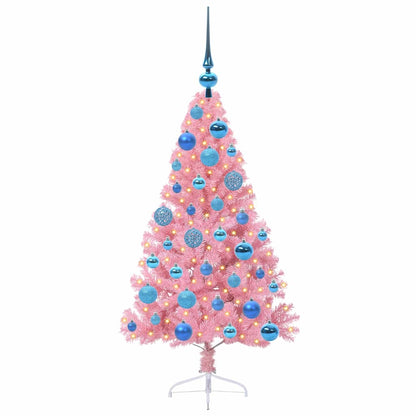 Albero di Natale artificiale con luci integrate Rosa 120 cm PVC | homemem39