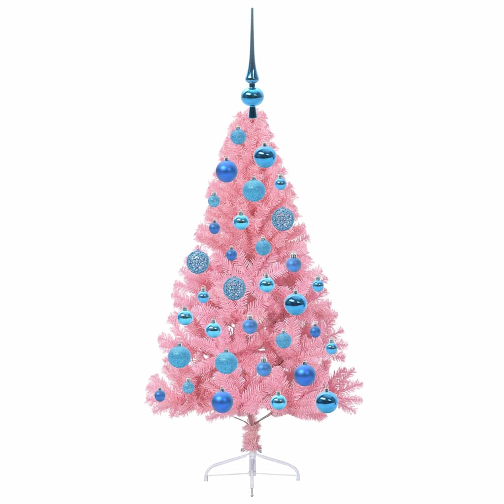 Albero di Natale artificiale con luci integrate Rosa 120 cm PVC | homemem39