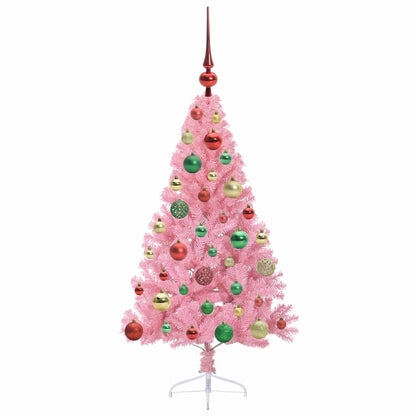 Albero di Natale artificiale con luci integrate Rosa 120 cm PVC | homemem39