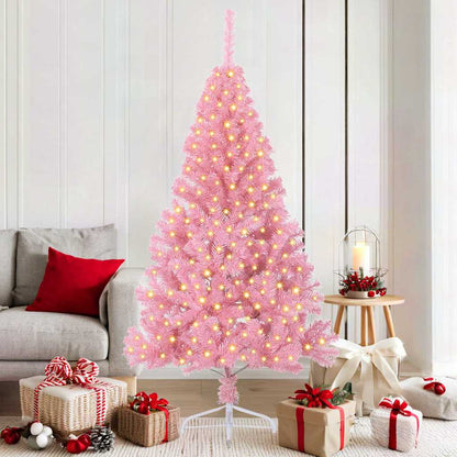 Albero di Natale artificiale con luci integrate 180 cm PVC