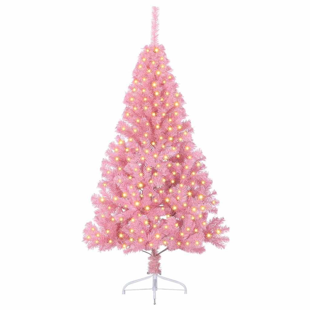 Albero di Natale artificiale con luci integrate 180 cm PVC