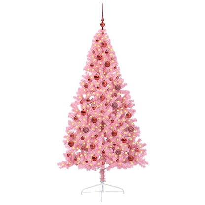 Albero di Natale artificiale con luci integrate Rosa 180 cm PVC | homemem39