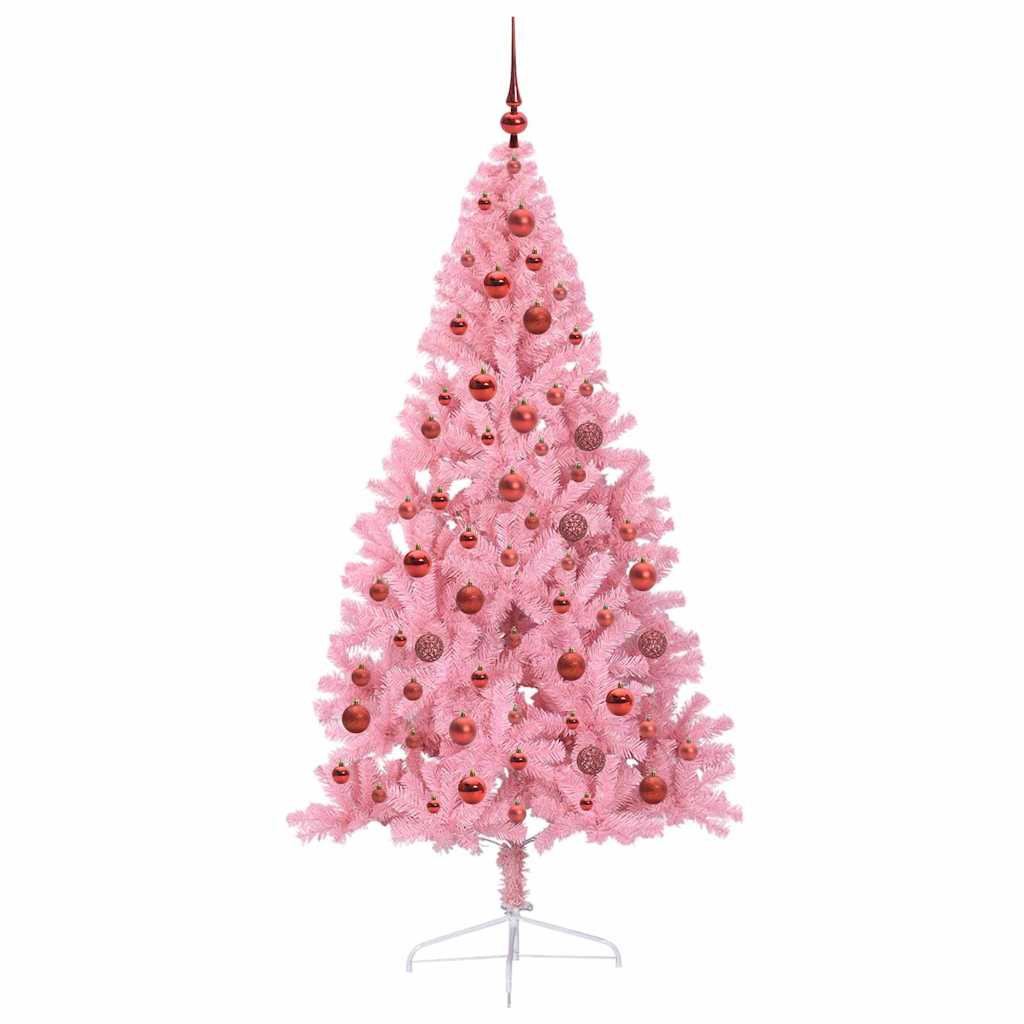 Albero di Natale artificiale con luci integrate Rosa 180 cm PVC | homemem39
