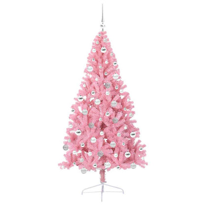 Albero di Natale artificiale con luci integrate Rosa 180 cm PVC