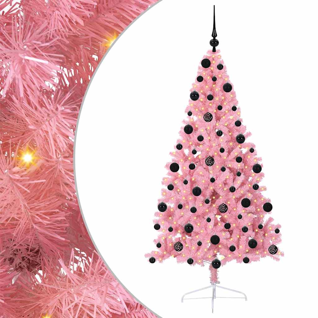 Albero di Natale artificiale con luci integrate 210 cm PVC