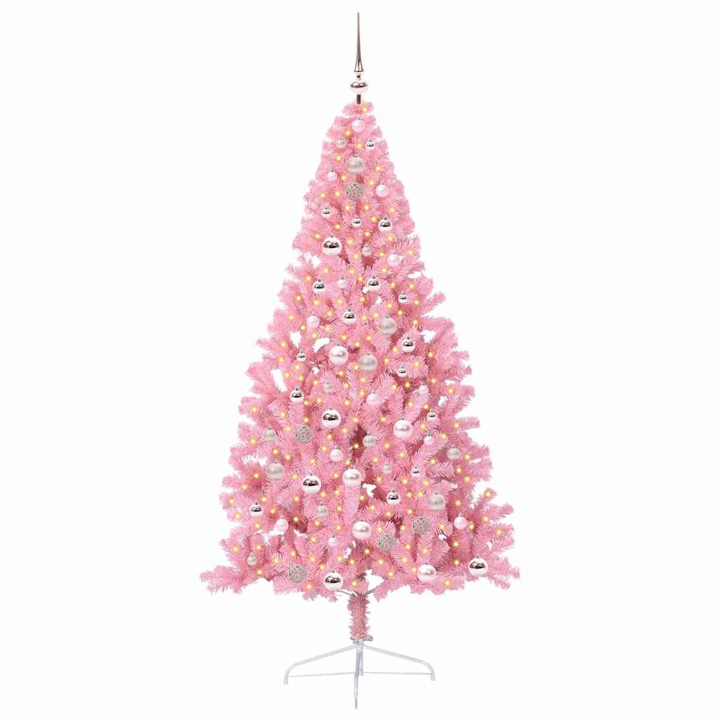 Albero di Natale artificiale con luci integrate 210 cm PVC