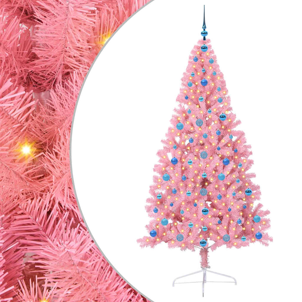 Albero di Natale artificiale con luci integrate 210 cm PVC