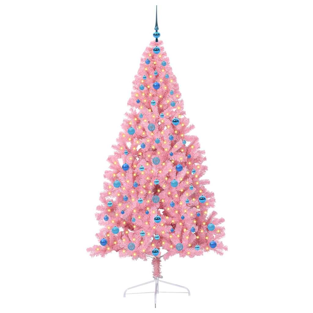 Albero di Natale artificiale con luci integrate 210 cm PVC