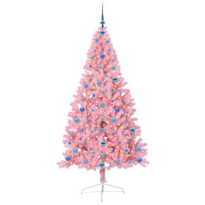Albero di Natale artificiale con luci integrate 210 cm PVC