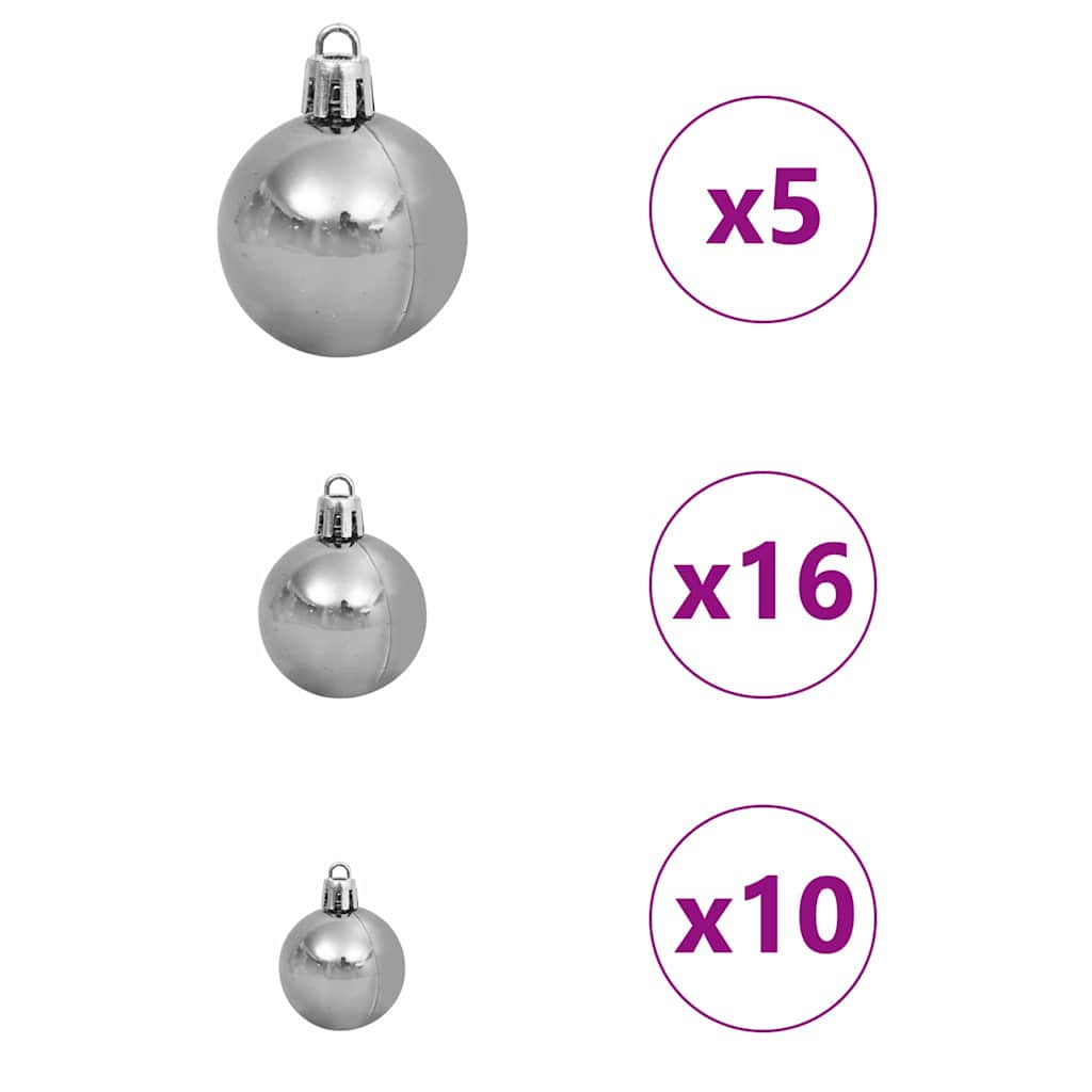 Albero di Natale artificiale con luci integrate Nero 180 cm PVC | homemem39